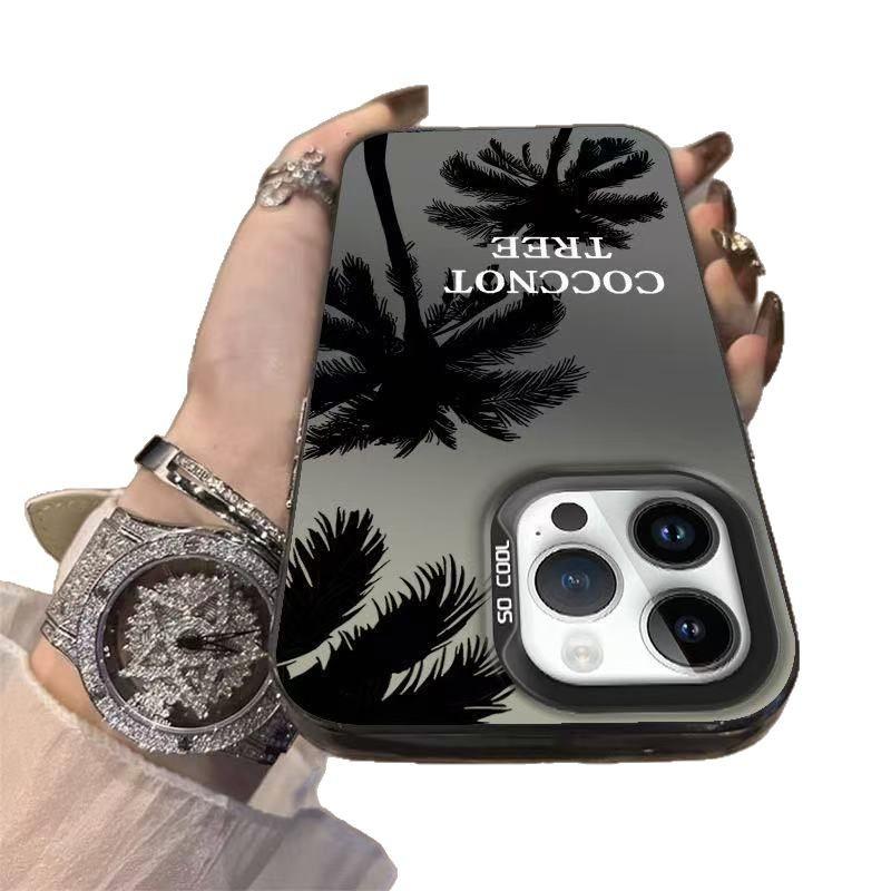 The new silhouette coconut tree is suitable for iphone17 mobile phone case Apple 15promax/14 anti-drop 13pro16 premium.