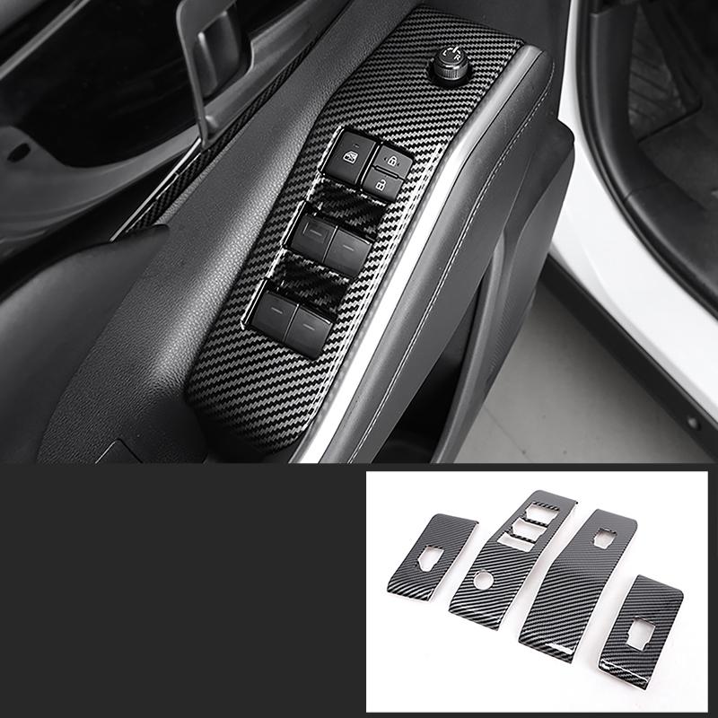 For Toyota Highlander XU70 Refit   2022 Car Carbon Fiber Interior Mouldings Gear Panel Cover Frame Accessories For