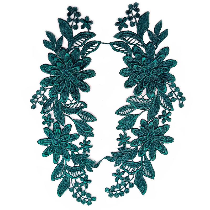 1 Paar Geborduurde Applicaties 3D Bloem Applicatie Voor Kleding Tas Kant Bloem DIY Hol Prachtige Badges Accessoires 23X8cm