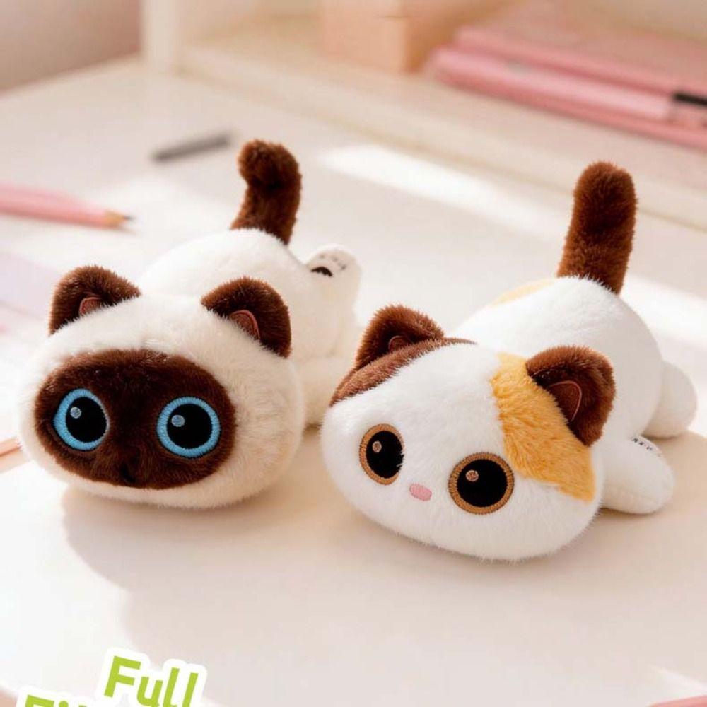 Siamese Kitten Cute Big Eyes Cat Soft Realistic Texture Simulation Cat Stuffed Lovely Siamese Cat Birthday Gift