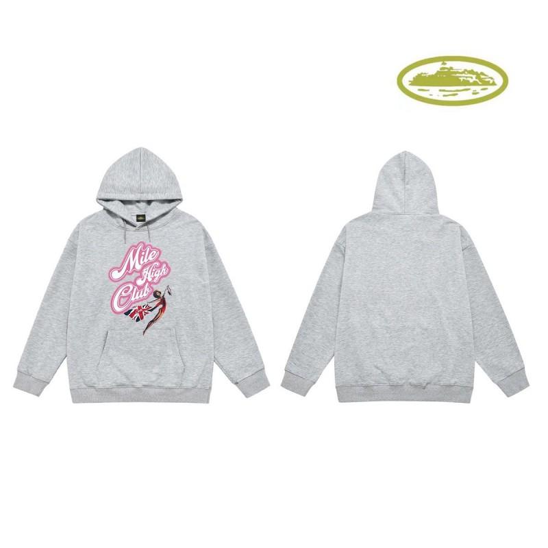 CORT Alcatraz Distressed Hoodie Men Streetwear Loose Fit Couple Sweatshirt Winter