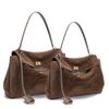 2026 Herbst Winter Damen Wildleder echtes Leder Tasche Schulter Handtasche Große Kapazität Einzelne Tragetasche Handtasche Luxus Designer Tasche