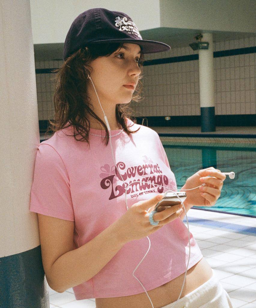 COVERNAT WOMAN [Covernat X Lemango] Women'S Graphic Crop T-Shirt Pink