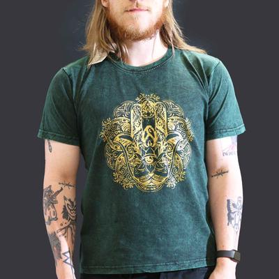 Hamsa T-Shirt Stone Washed Green Large