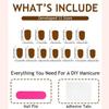 24Pcs Girls Fake Nails French Tip Almond Press On Nails Pink Bowknot Design Korean Charm False Nail Women Diy Manicure