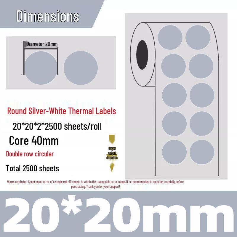 Silver Thermal Adhesive Printable Food Label