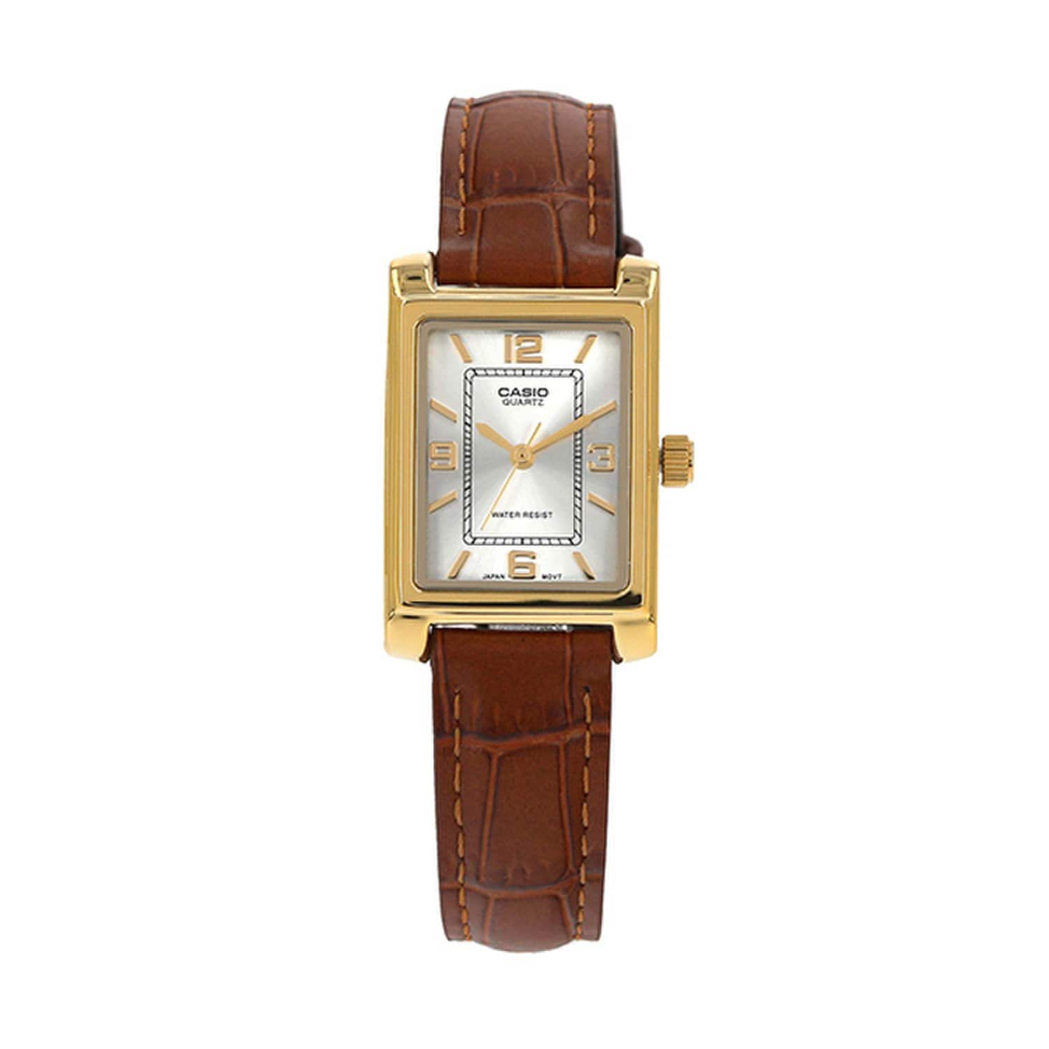 [Casio] LTP-1234GLL-7ADF (LTP-1234GLL-7A) Аналоговые квадратные женские кожаные часы Suneung для студентов