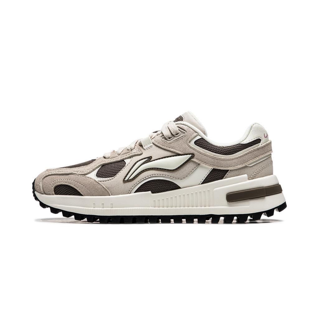 New LiNing Wind Rider 2.0 Anti Slip Wear Resistant Low Top Casual Shoes Women's Moonlight Gray/Mushroom Umber AGCU340-4