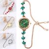 Floral Pattern Diamond Oval Womens Watch Quartz Movement Rhinestone Decor Pointer Display Stainless Steel Band Jewelry Clasp