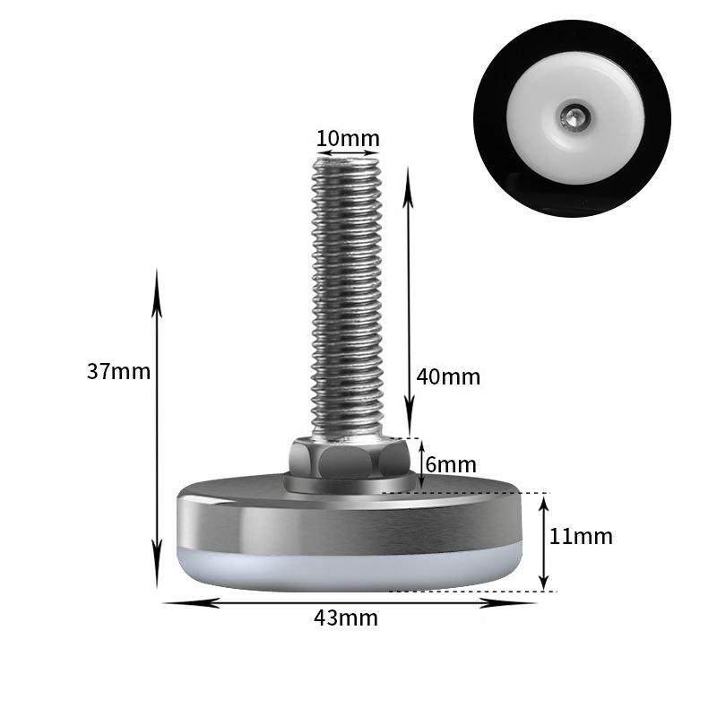 Stainless Steel Adjustable Furniture Feet Nylon Base Levelers, for Sofa, Table, Chair, Cabinet, Workbench of Leveling Feet