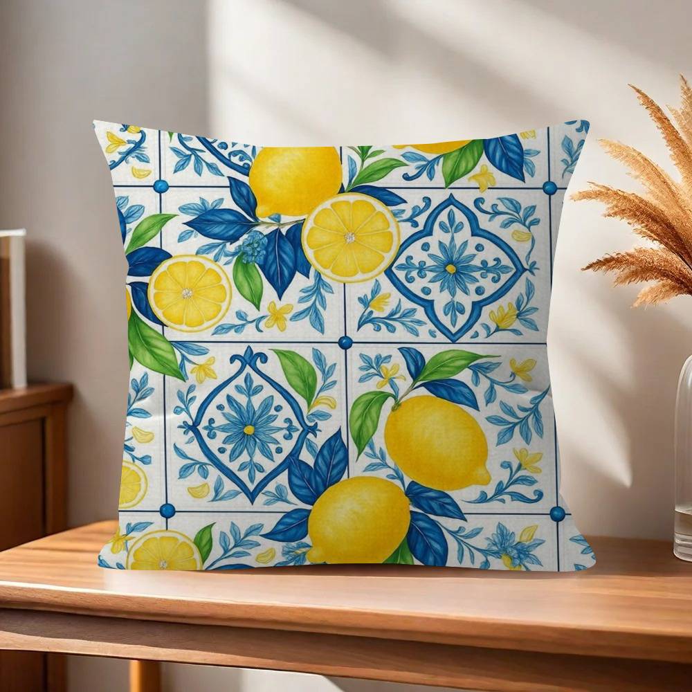 

Cartoon fun Lemon Personalized Pillow Dust Cover Bedroom Kids Party Decoration Pillowcase Birthday Children Gift 30x30cm