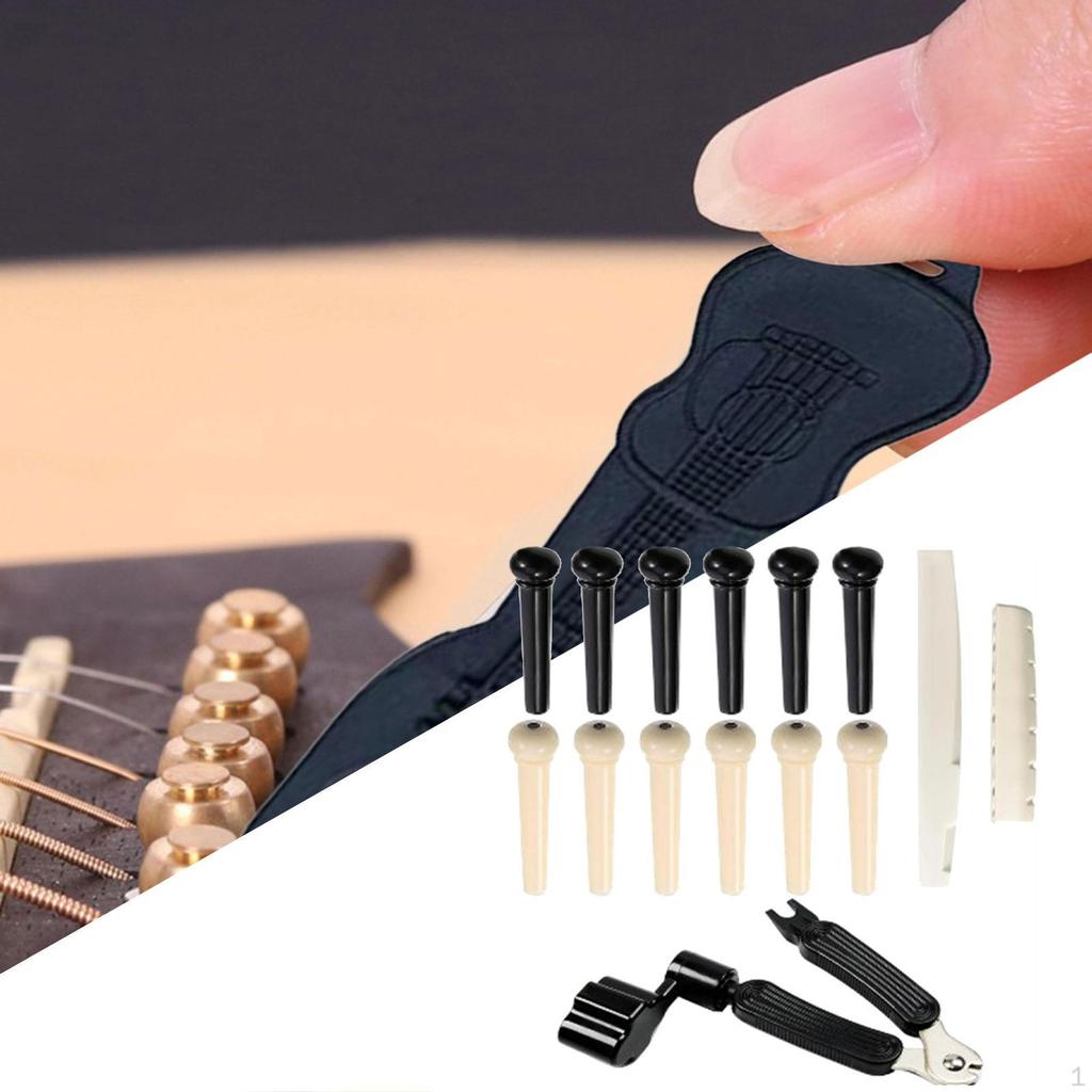 12Pcs Acoustic Guitar Bridge Pins Extractor Tool, Parts String Peg for