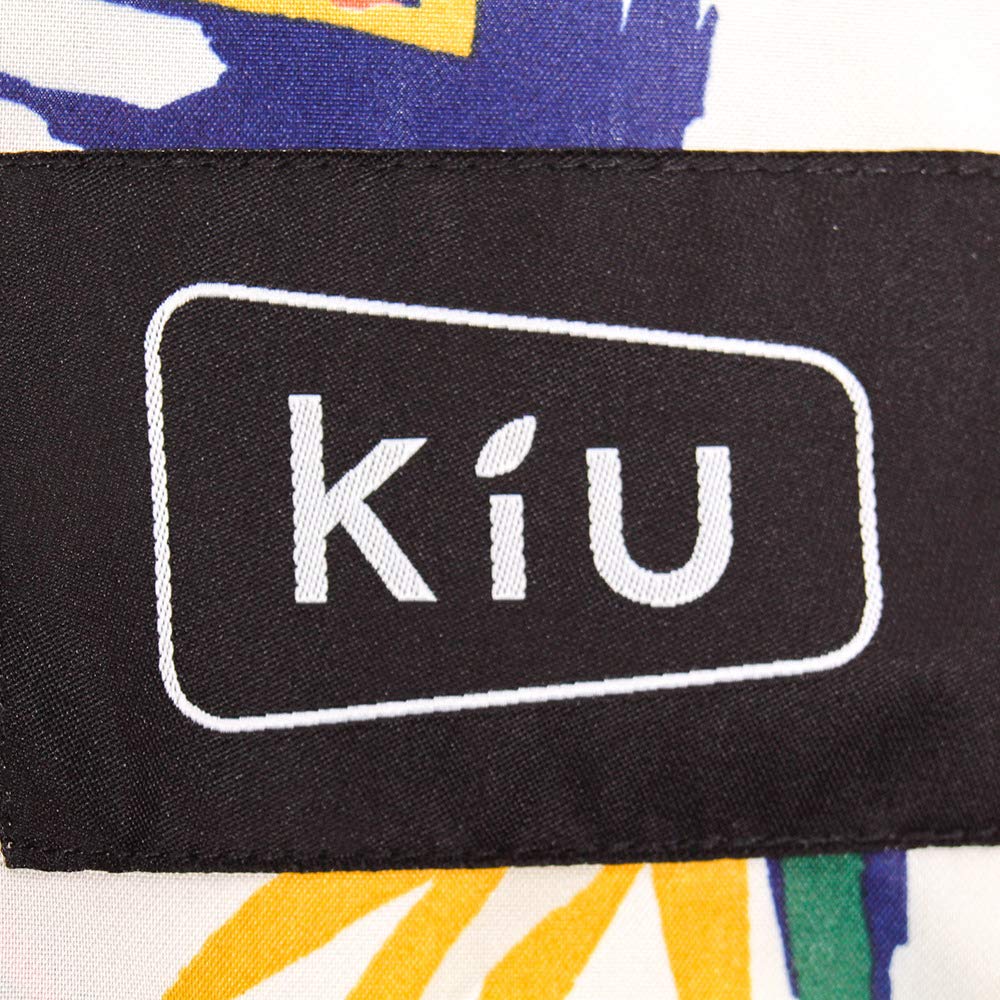 KiU Starkregenponcho für und mit Aufbewahrung und Tropenblumen- und Vogel-Fahrradfahren, Wasserabweisend Wasserdicht, Tasche, Herren Damen, Design, Off-White,