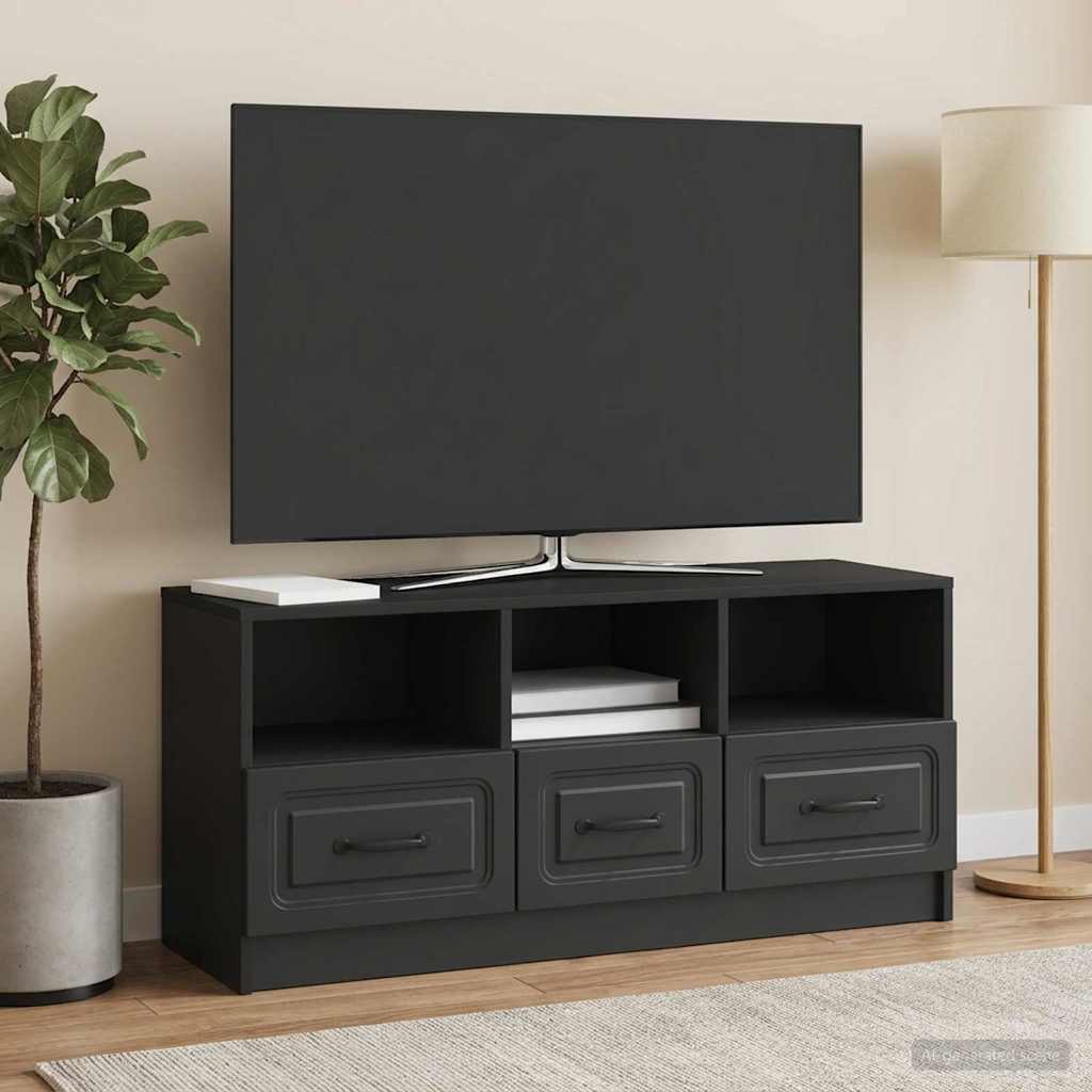 TV Stand in Black 102 x 34.5 x 47 cm Particleboard