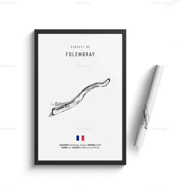 Nordic France Spain Imola Racing Track Circuit Canvas Painting F1 Wall Art Posters Aesthetic Motorsport Decoration Room Decor