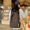Schoolbag1011 new retro leopard print backpack women's large capacity student schoolbag trendy fashion corduroy backpack