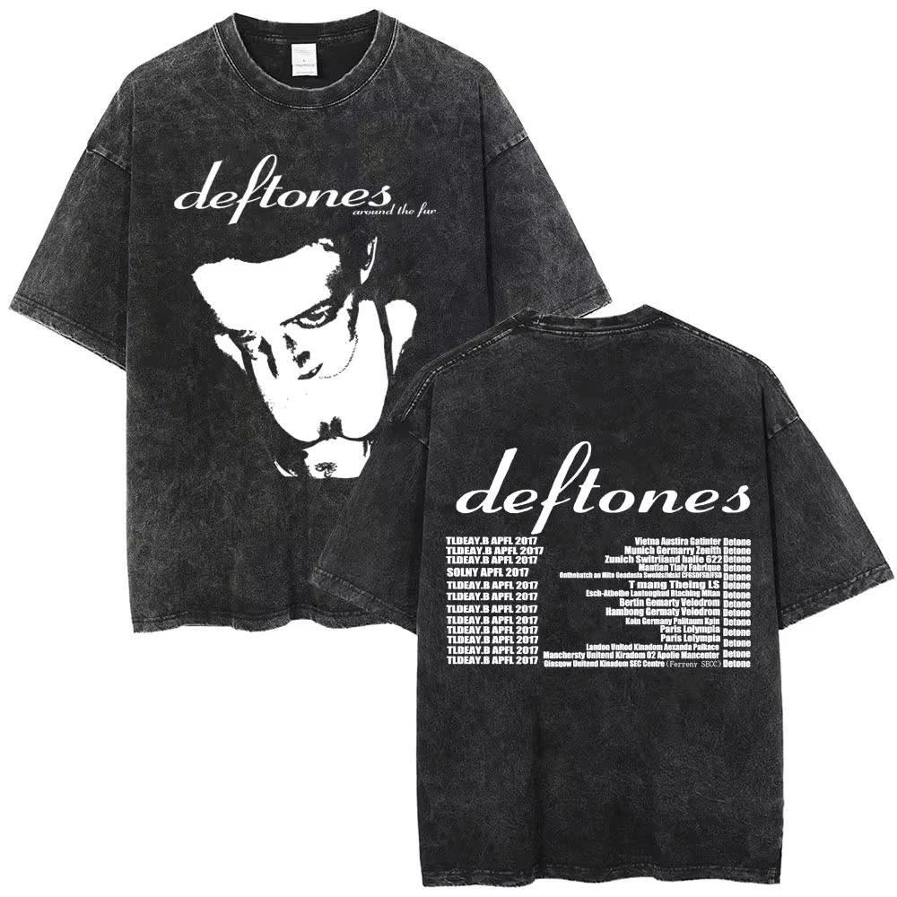 T-shirt Originale Vintage Alternativa Heavy Metal Rock Band Deftones Musica Privata Grafica Serpente Uomo Donna Cotone T-shirt Oversize