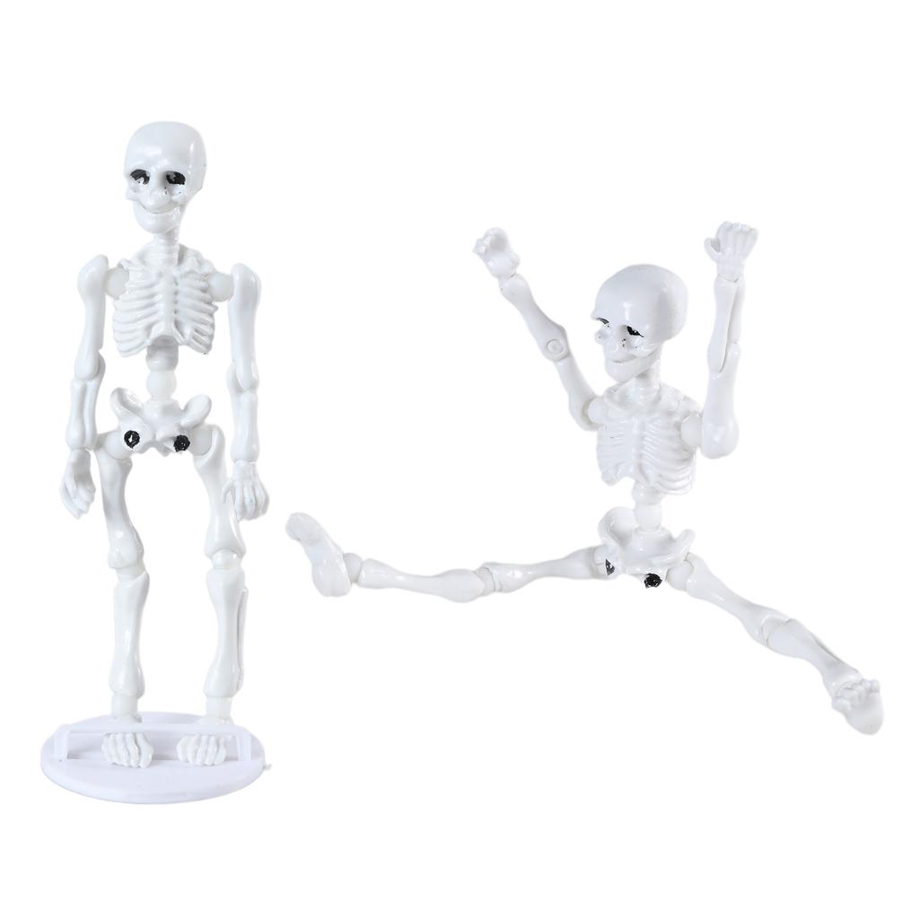 Bewegliches Skelett-Spielzeug, 9cm Vollkörper-Menschenskelett-Modell, Perfekt für Halloween-Dekoration, Geeignet für Verschiedene Projekte