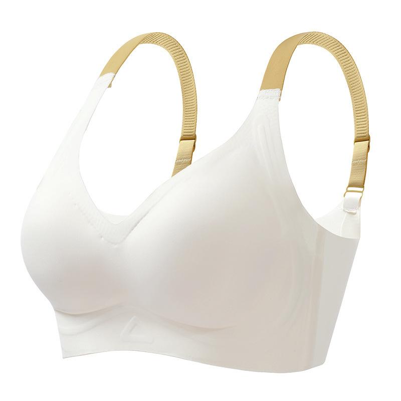 

Нижнее белье большого размера, женская фиксированная чашка, бесшовная сборка, подгрудь, антипровисание, ультратонкий чехол для бюстгальтера. 75B шампанского