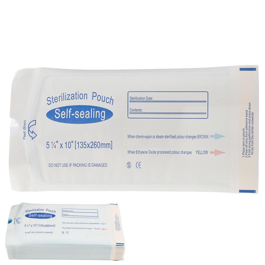 200 st Tandvård Självförseglingsbar Steriliseringspåse Trippel Värmeförsegling Förhindrar Rivning Autoklav