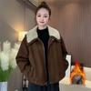 Women's Winter Slimming Suede Velvet Short Jacket - Stylish, Thickened, and Warm