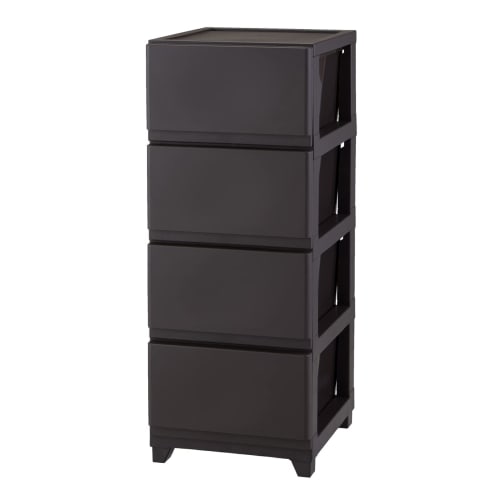 

JEJ Astage Decony Seevo Ящик для хранения, 4 яруса, Темно-коричневый, Легкая сборка, Сделано в Японии, 34см шириной x 41.5см глубиной x 86.1см высотой