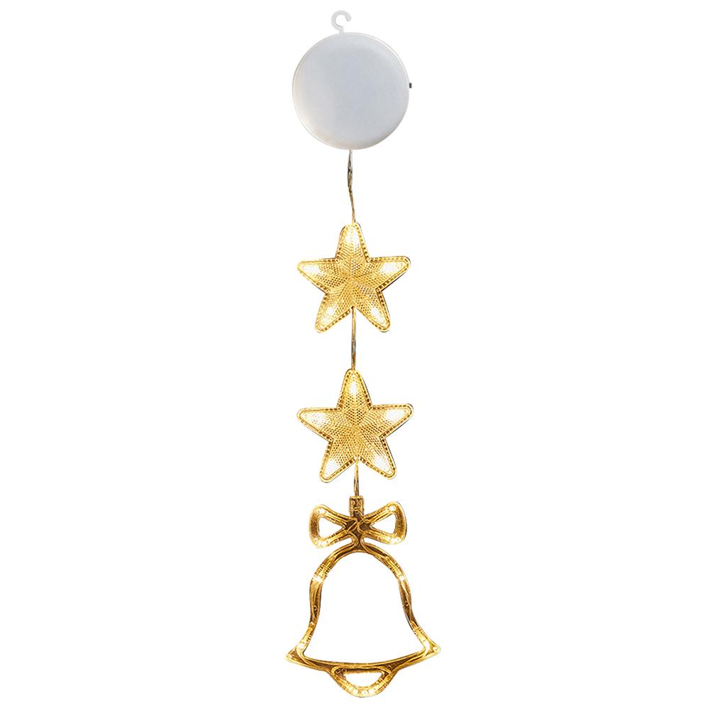 3 Pack Christmas Window Decoration Light Battery Operated Window Hanging Light with Suction Cup Christmas Home Shop Party Gifts