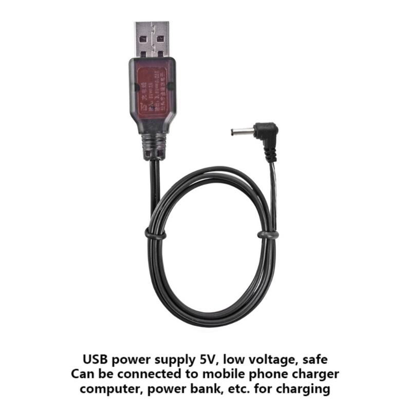 USB Charging Cable Power Supply Wire 3.6V Lithium Batteries Charger Cord Line with 3.5mm Connectors for Toy Car Robot
