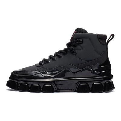 Li Ning CF Su Ling Jun Klassische Vielseitige Lässige High-Top Skateschuhe Unisex Sneaker Schwarz AGCR488-2