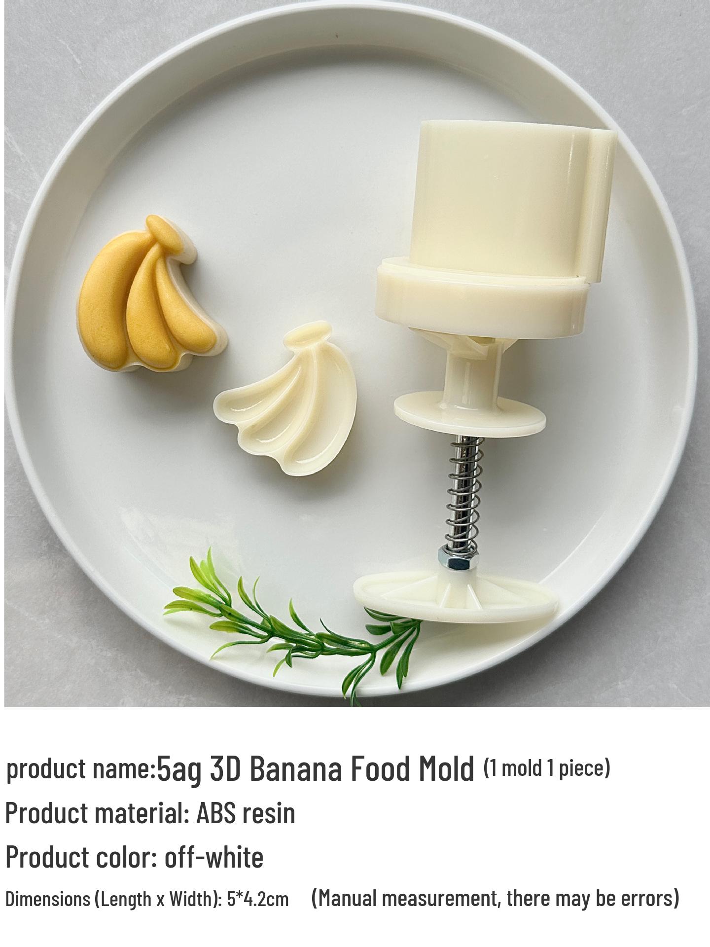 50g 3D Banana-Shaped Baking Mold for Mung Bean Cake, Pastry, and Mooncake. 50g 3D Banana Set (1 Mold, 1 Piece) покинуть белый