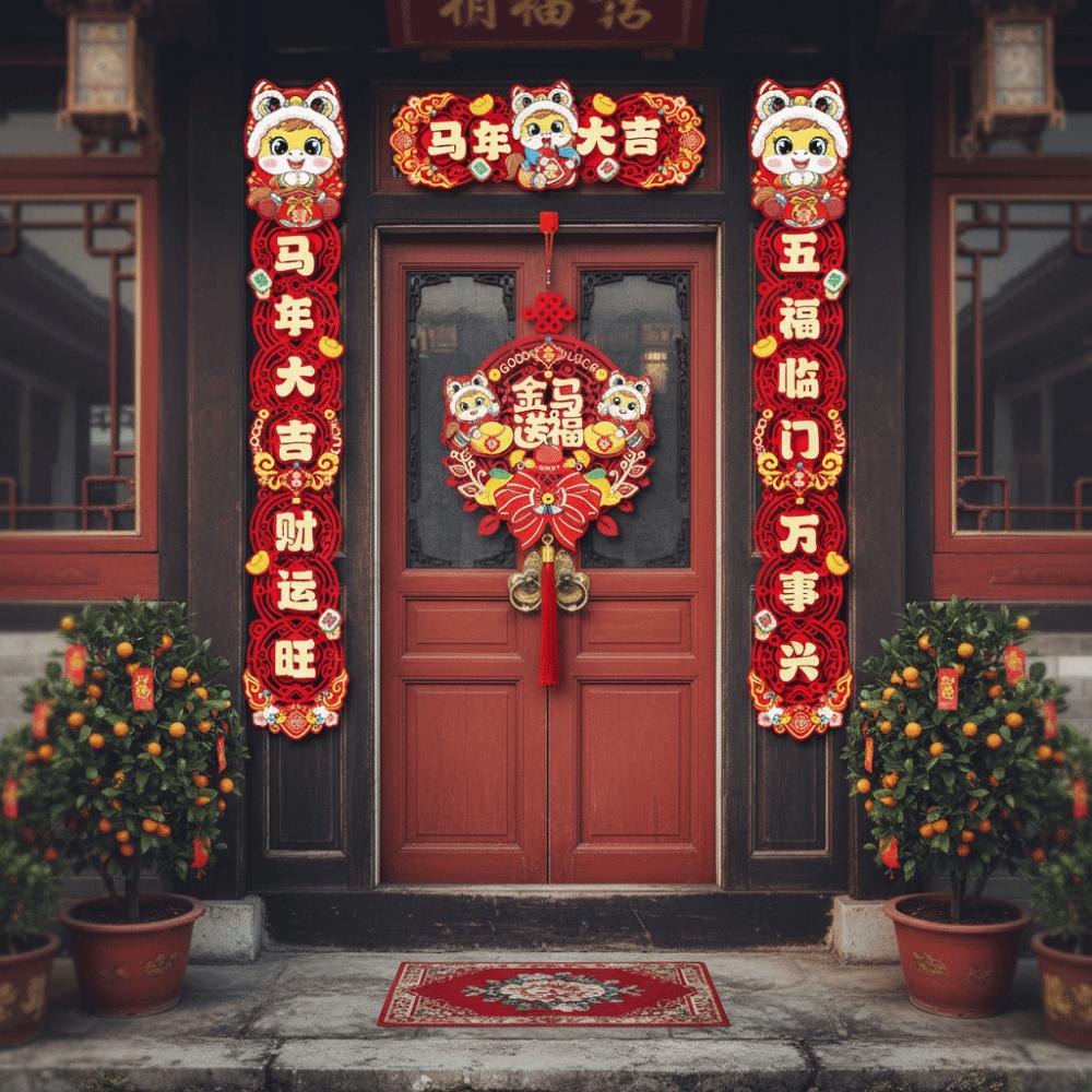 Hanging Pendants 2026 Horse Year Door Couplets Spring Festival Couplets  Home Decoration