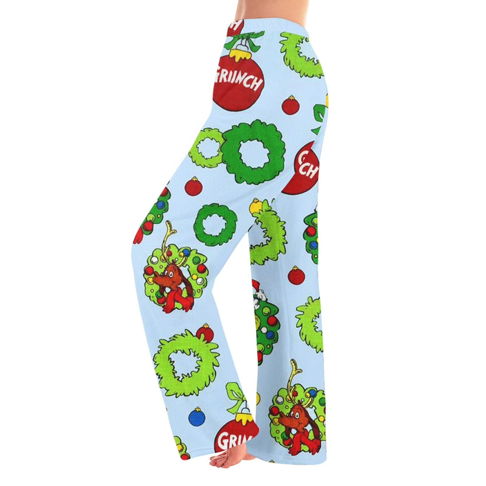 

Детские зимние брюки, длинные брюки, фланелевые брюки с рождественским принтом 150