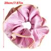 Women's Checkered and Floral Double Layered Scrunchies with Ruffled Korean Style Oversized Hair Accessories