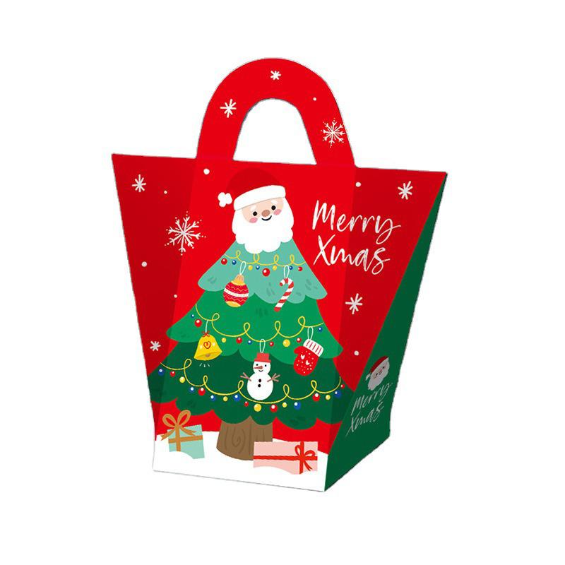 6pcs Christmas Party Portable Candy Snack Cookie Gift Box Children's Creative Portable Candy Box New Gift Packaging Paper Box