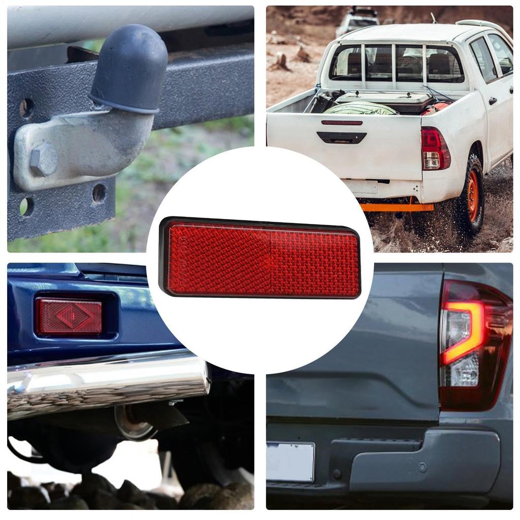 Motorcycle Reflector - Red Trailer Reflector | Rectangular Reflective Warning Reflector | Red Rectangular