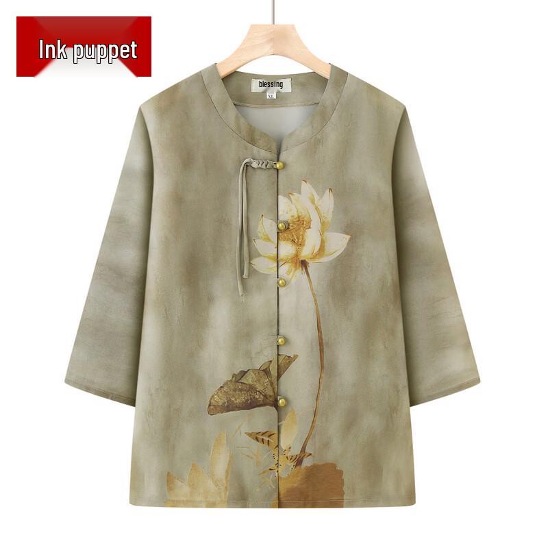 

Elderly Women s Chinese Style Summer Blouse 4XL