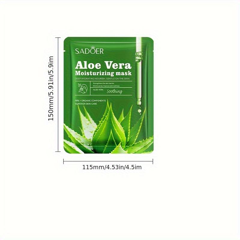 1/5/10pcs Unisex Adult Aloe Vera Facial Masks Moisturizing Face Sheets Glycerin Trehalose Alcohol-Free Fragrance-Free Types Skincare