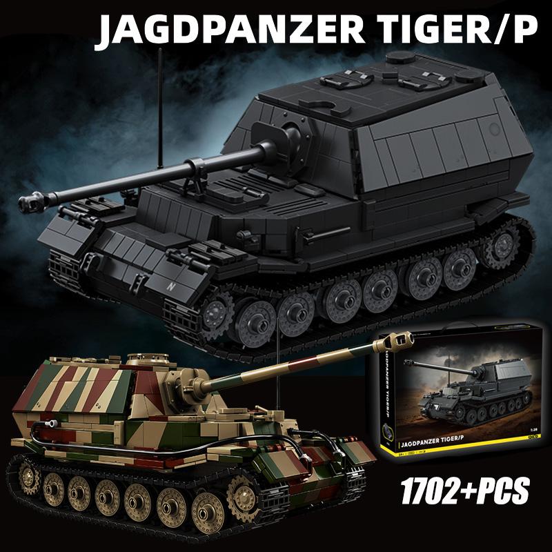 High-Quality Ww2 Army Style High-Quality 1/28 High-Quality Jagdpanzer High-Quality Tiger/P High-Quality Building High-Quality Blocks Collection Kit