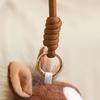Horse Head Plush Keychain Realistic Equine Toy with Movable Tail Cute Pony Head Bag Charm for Animal Lovers