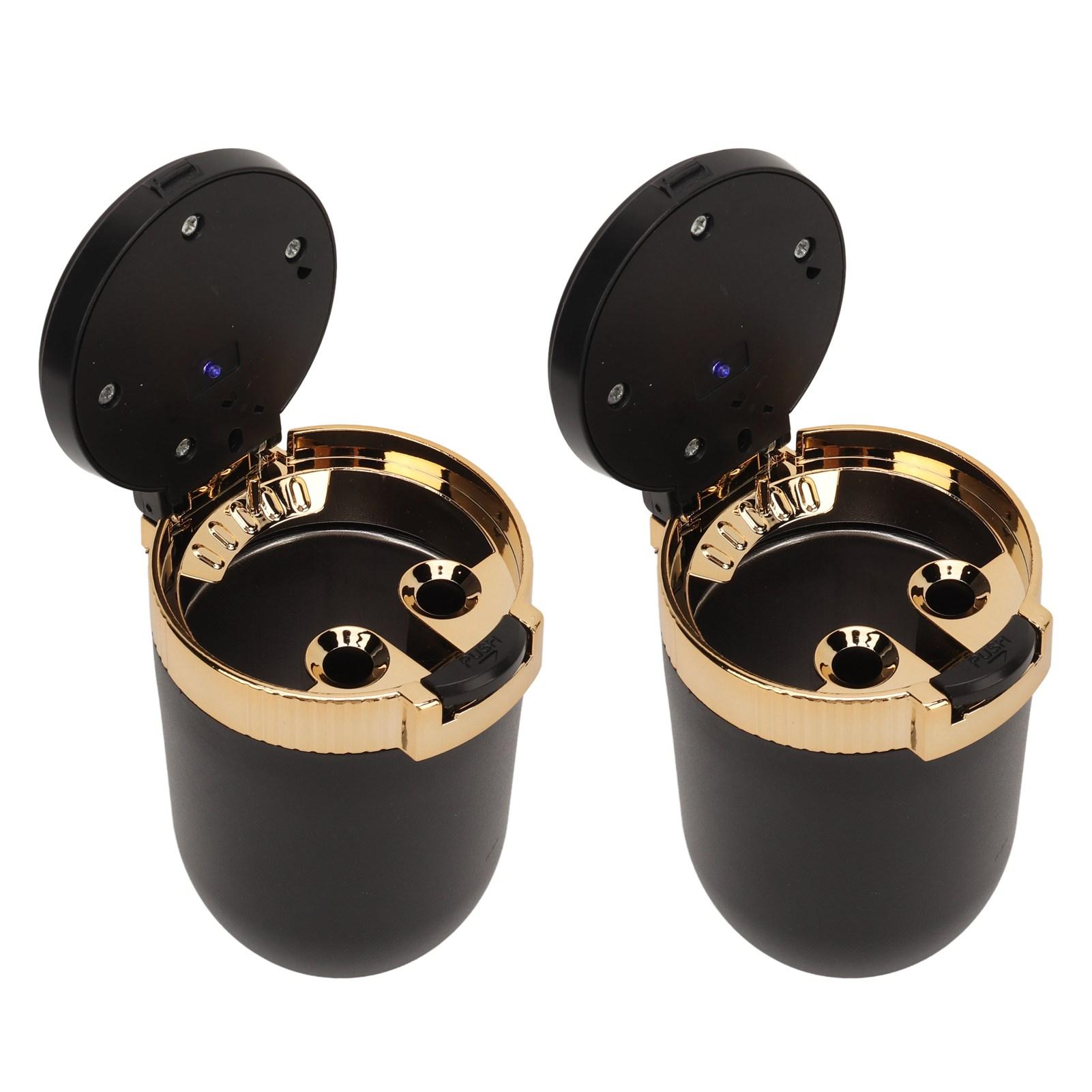 

2Pcs Car tray with LED Blue Light Portable Removable Car Smokeless tray with Lid for Vehicle Truck Van