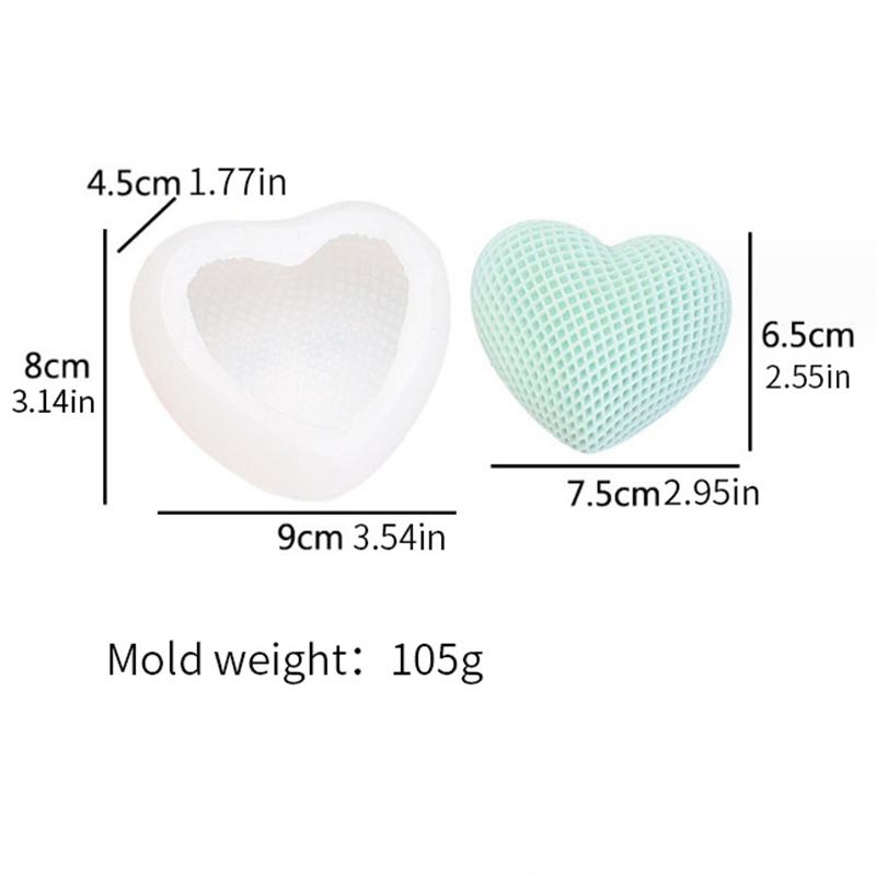 1 Stück, große, mittlere und kleine herzförmige Duftkerzen-Silikonform, Gips-Handseife, DIY-Backen, Tortendekoration