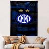 Blue Inter Milan Logo with Gold Stars Patterned Tapestry Home Decor, Suitable for Bedroom and Living Room, Gift
