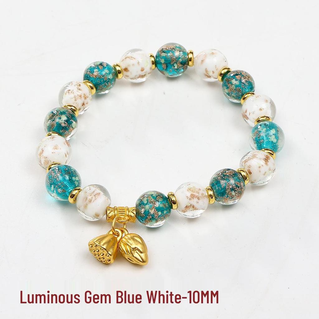 Luminous Seven-Color Glass Bead Bracelet