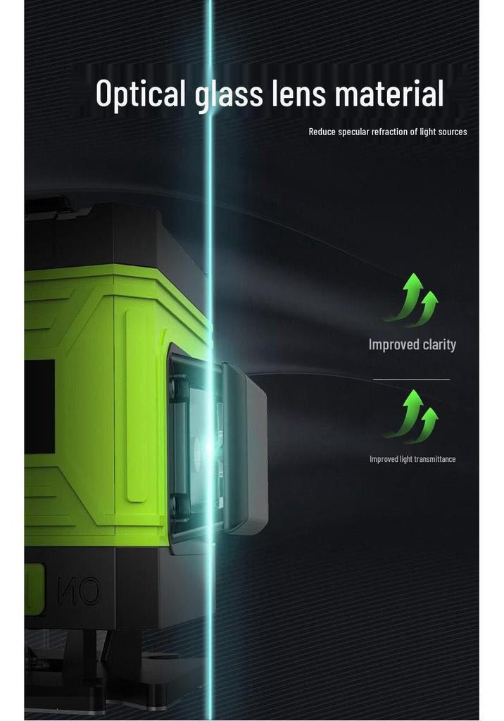 High Precision 12/16 Line Green Light Infrared Laser Level for Walls and Floors with Automatic Leveling