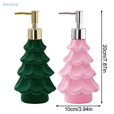 Christmas Tree Shaped Soap Dispenser - Liquid Hand Soap Bottle For Bathroom/Kitchen,Festive Decorative Lotion Pump (Green/Pink)