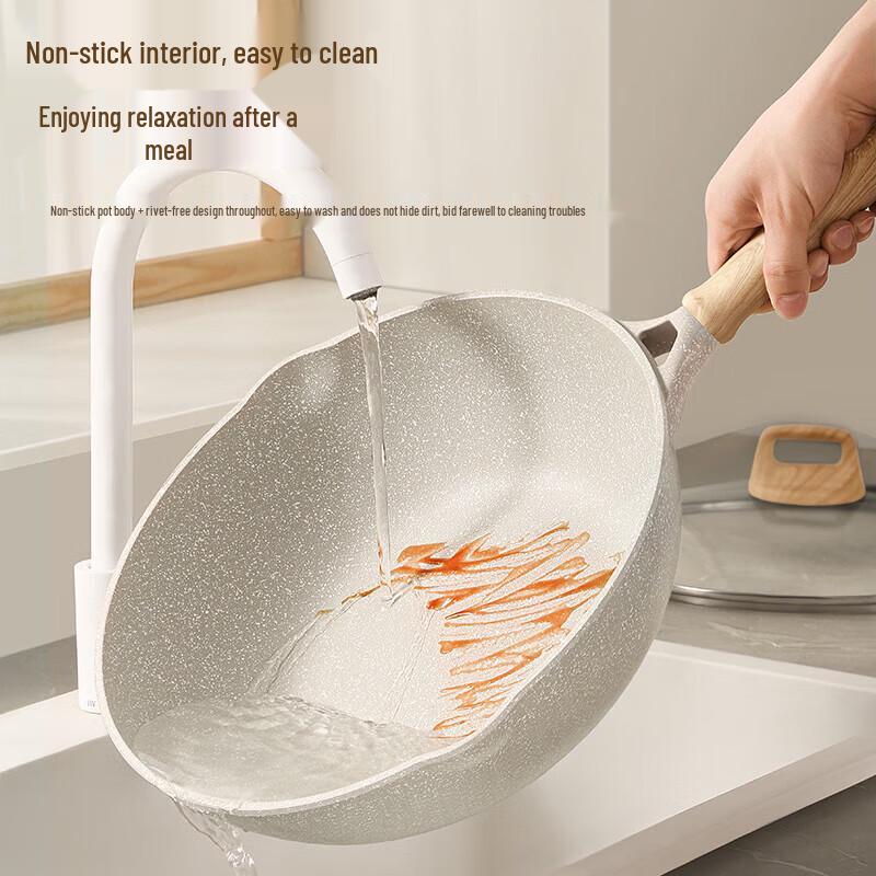 Aishida 28cm Maifan-Stein Antihaft Gusseisen Wok