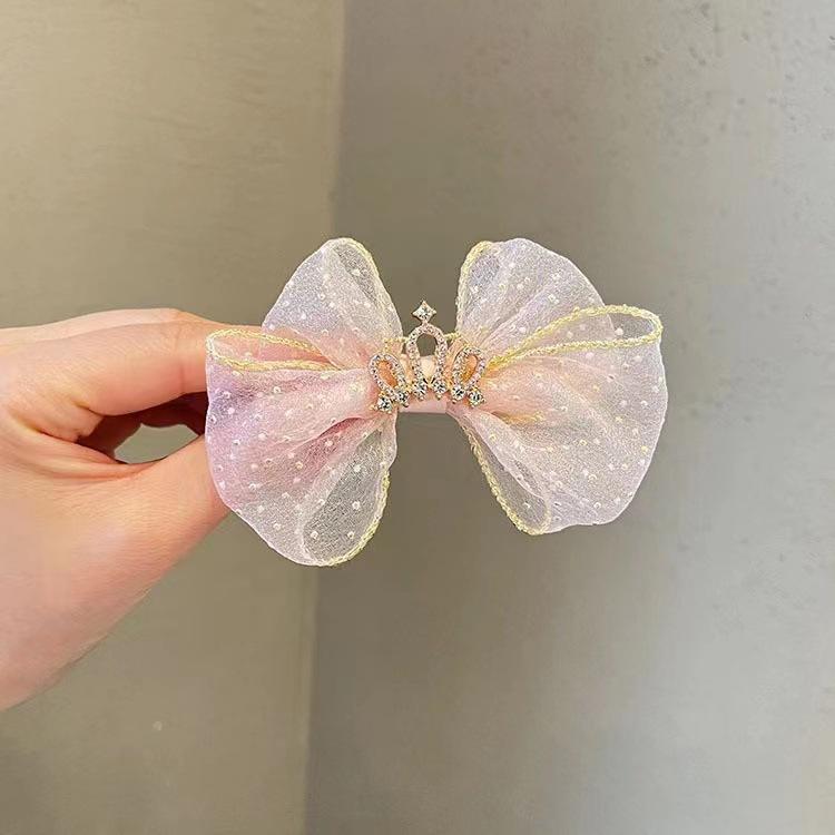 Neue Perle Bogen Haar Clips Gaze 3D Prinzessin Süße Haarspangen für Kinder Kopfbedeckungen Mädchen Kinder Haar Zubehör
