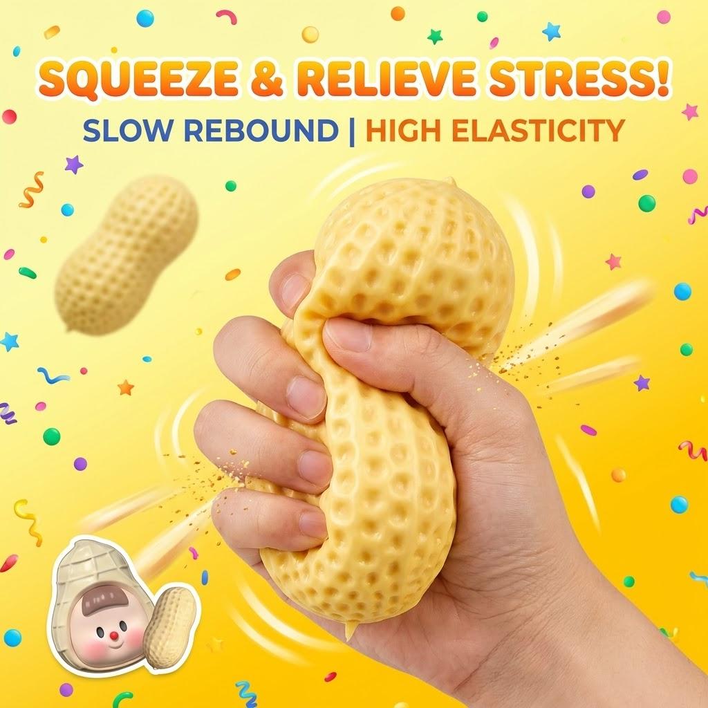 Activating Toys Aesthetic Peanut Fidget Ball: Crunchy Buttery Squeeze Toy, Asmr Tactile Sensory Reliever, Premium Office Desktop Ornament New