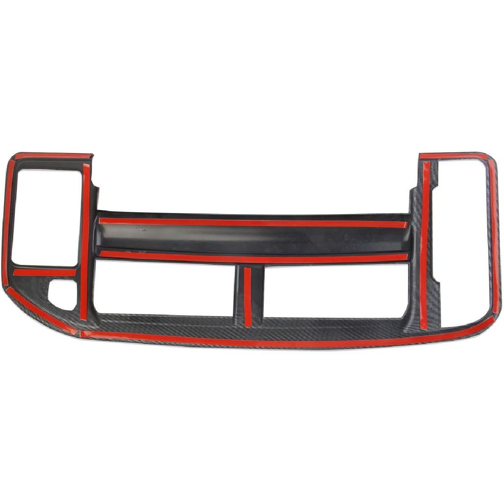 Carbon Fiber Center Console Dashboard Air Conditioner AC Vent Navigation Cover Trim for 2021-2024 Chevy Tahoe Suburban for 2021-2024 GMC Yukon