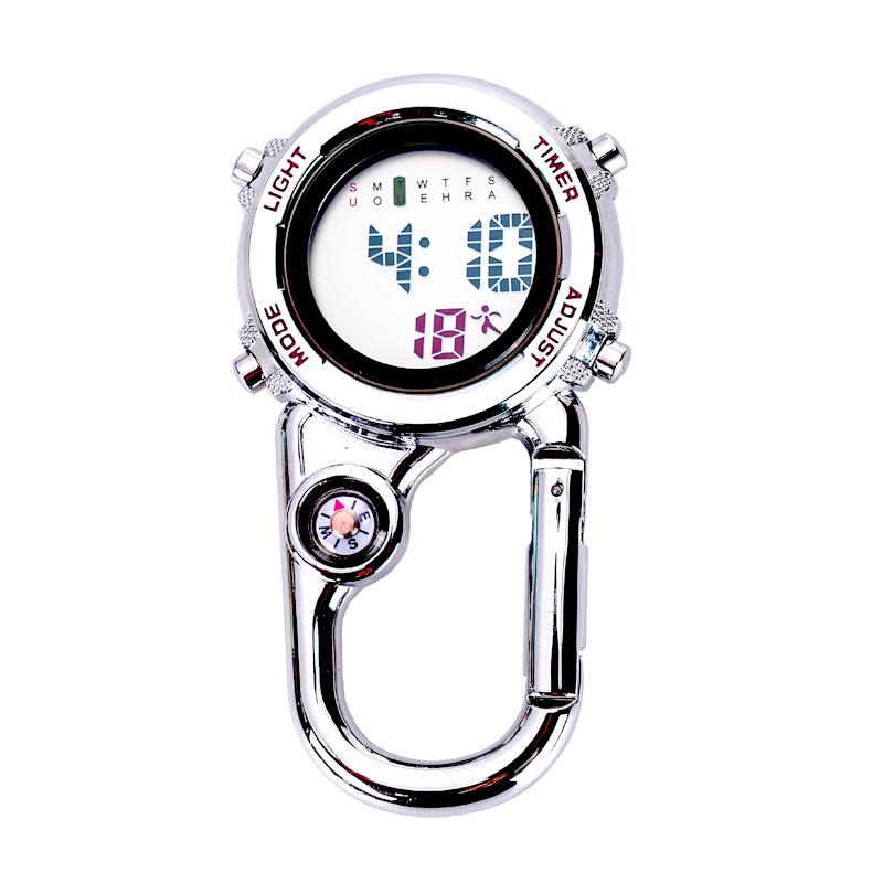 Multi-Function Outdoor Mountaineering Buckle Watch with Luminous Display and Alarm Clock